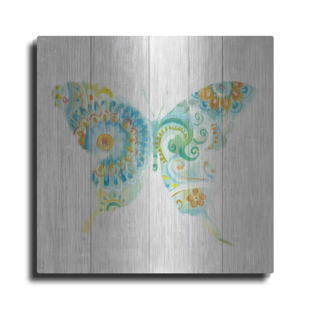 Luxe Metal Art 'Spring Dream Paisley IX' by Danhui Nai, Metal Wall Art