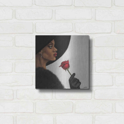 Luxe Metal Art 'Rose by Laurie Cooper Metal Wall Art,12x12