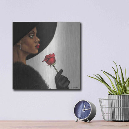 Luxe Metal Art 'Rose by Laurie Cooper Metal Wall Art,12x12
