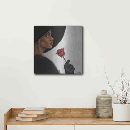 Luxe Metal Art 'Rose by Laurie Cooper Metal Wall Art,12x12