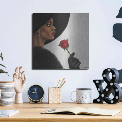 Luxe Metal Art 'Rose by Laurie Cooper Metal Wall Art,12x12