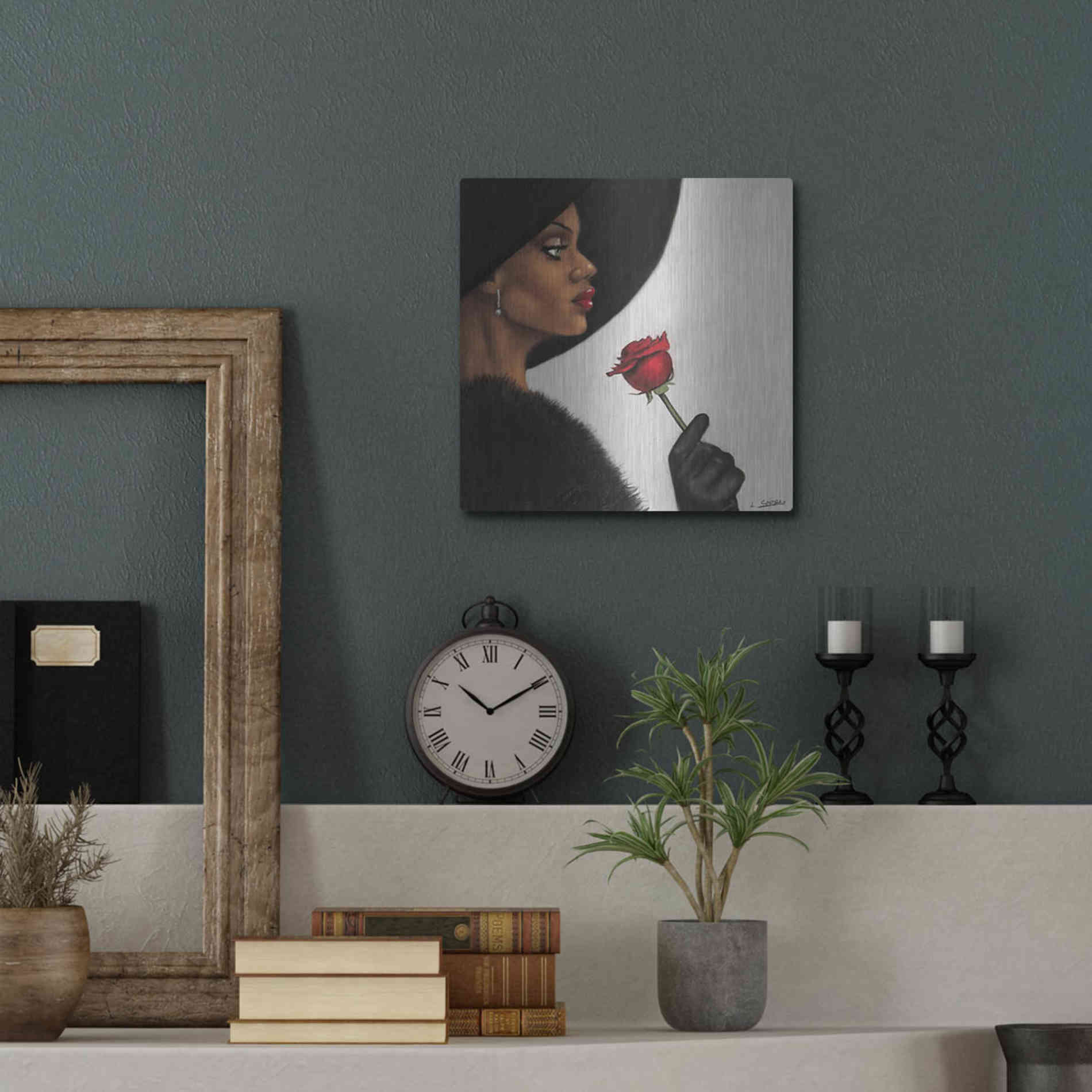 Luxe Metal Art 'Rose by Laurie Cooper Metal Wall Art,12x12