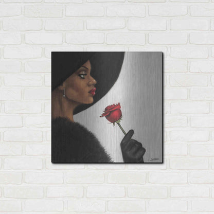 Luxe Metal Art 'Rose by Laurie Cooper Metal Wall Art,24x24