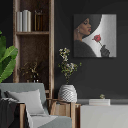 Luxe Metal Art 'Rose by Laurie Cooper Metal Wall Art,24x24