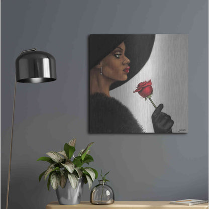 Luxe Metal Art 'Rose by Laurie Cooper Metal Wall Art,24x24