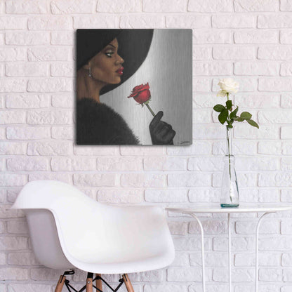 Luxe Metal Art 'Rose by Laurie Cooper Metal Wall Art,24x24