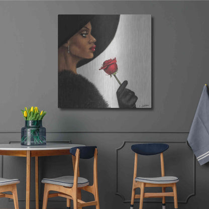 Luxe Metal Art 'Rose by Laurie Cooper Metal Wall Art,36x36