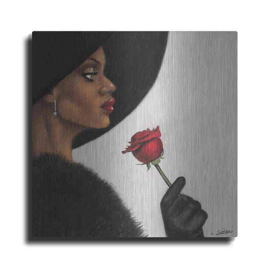 Luxe Metal Art 'Rose by Laurie Cooper Metal Wall Art
