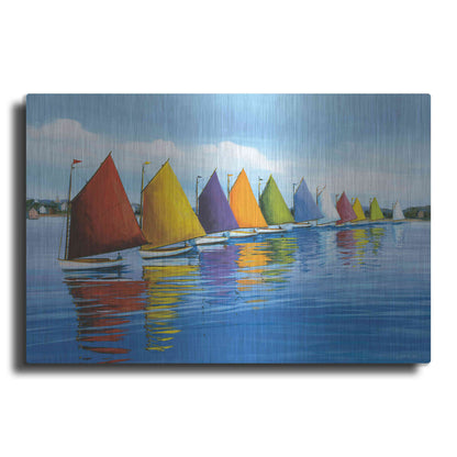 Luxe Metal Art  'Rainbow Cats'  by Sally Caldwell Fisher, Metal Wall Art