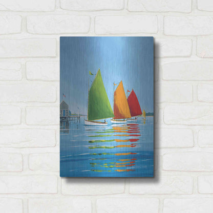 Luxe Metal Art  'Cape Cod Sail'  by Sally Caldwell Fisher, Metal Wall Art,12x16