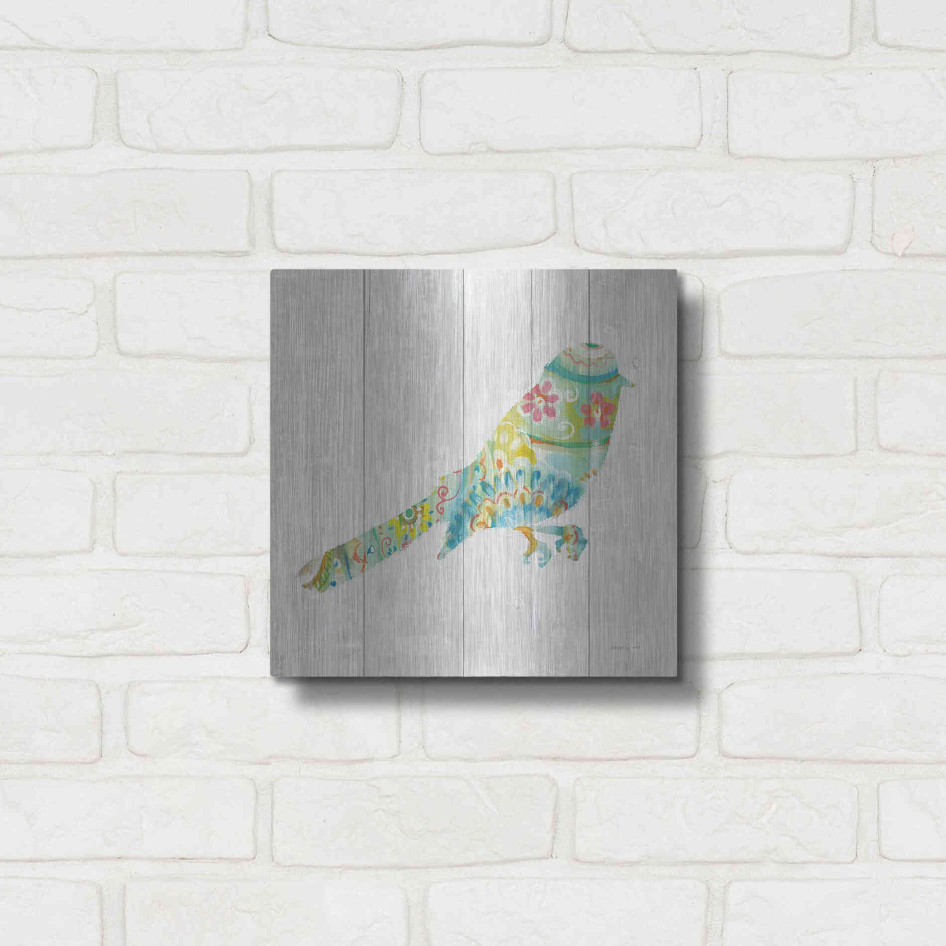 Luxe Metal Art 'Spring Dream Paisley X' by Danhui Nai, Metal Wall Art,12x12