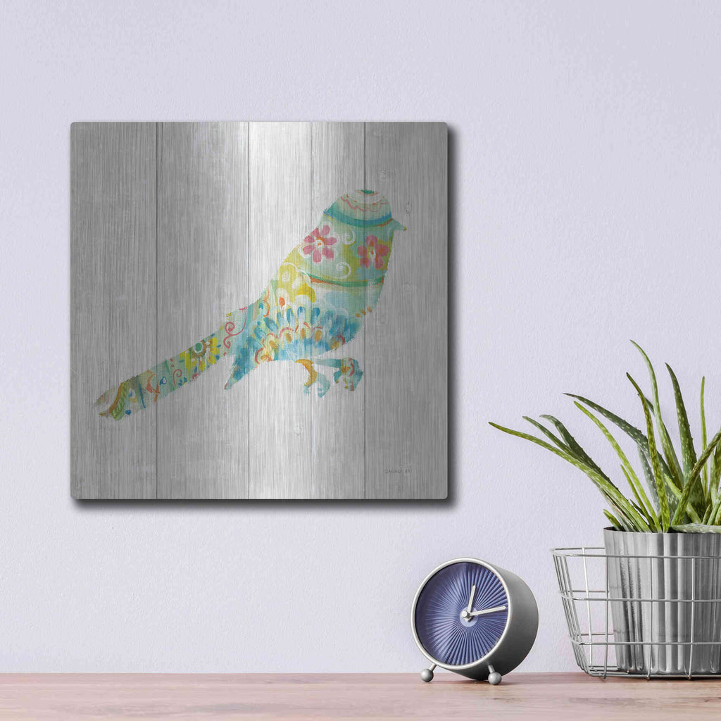 Luxe Metal Art 'Spring Dream Paisley X' by Danhui Nai, Metal Wall Art,12x12