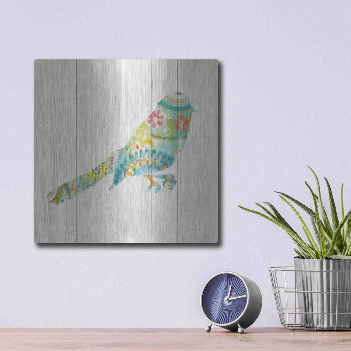 Luxe Metal Art 'Spring Dream Paisley X' by Danhui Nai, Metal Wall Art,12x12