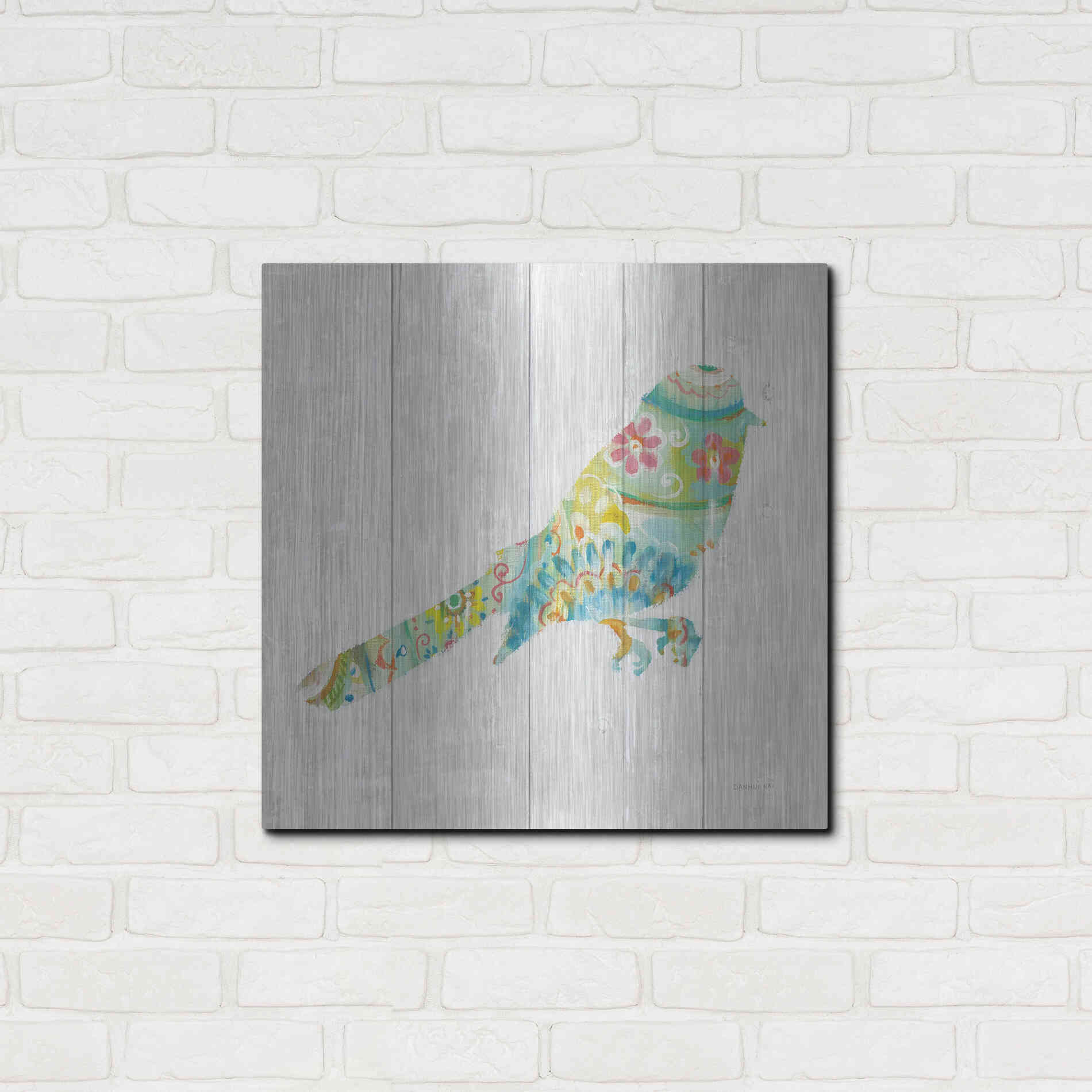 Luxe Metal Art 'Spring Dream Paisley X' by Danhui Nai, Metal Wall Art,24x24