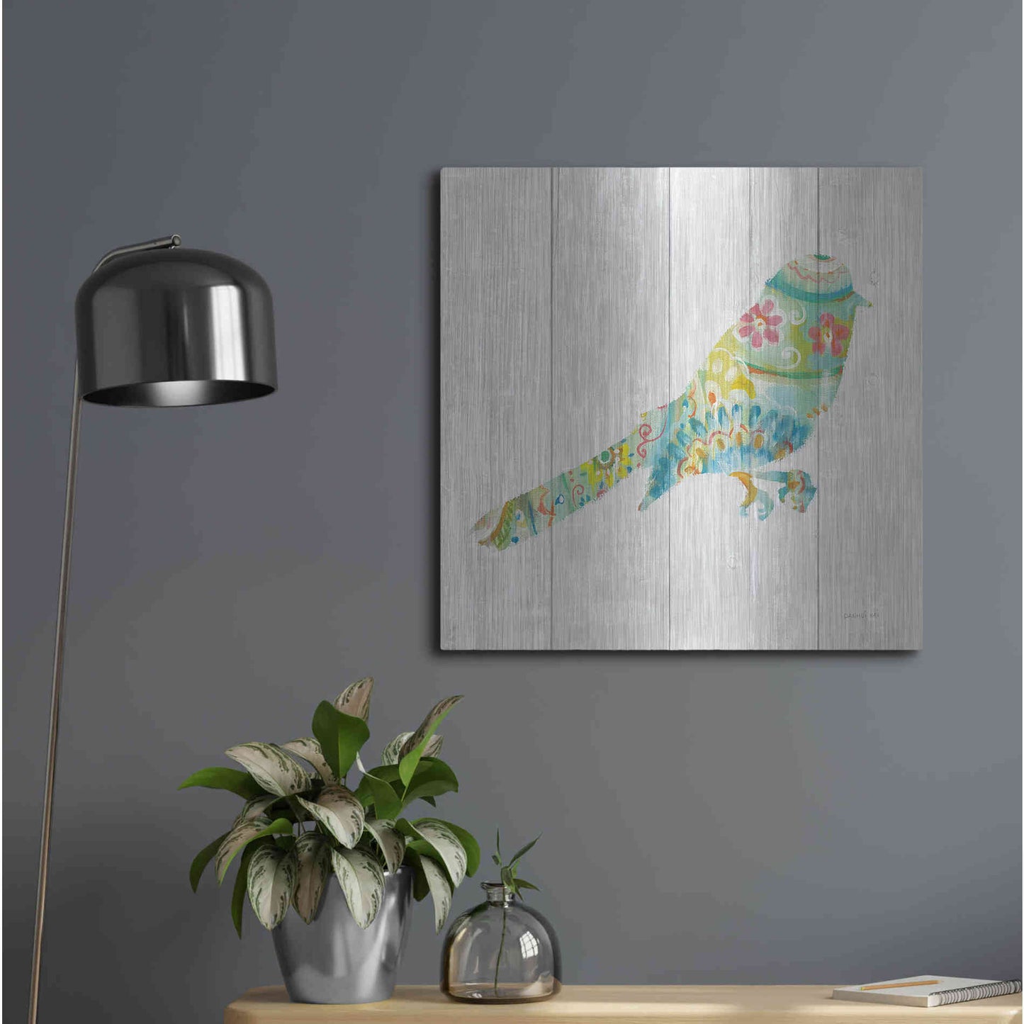 Luxe Metal Art 'Spring Dream Paisley X' by Danhui Nai, Metal Wall Art,24x24