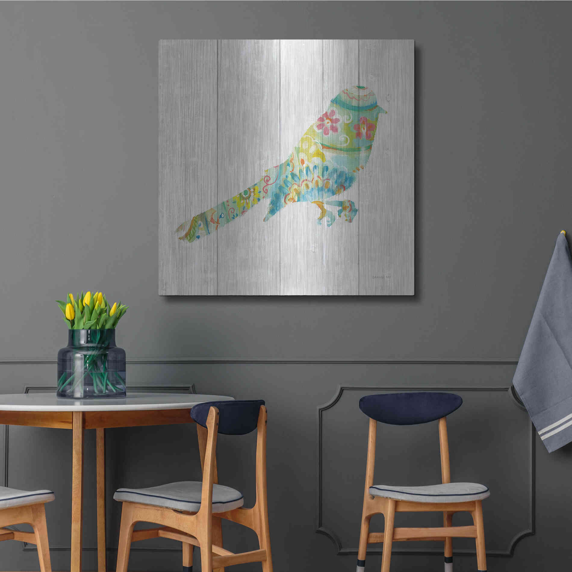 Luxe Metal Art 'Spring Dream Paisley X' by Danhui Nai, Metal Wall Art,36x36