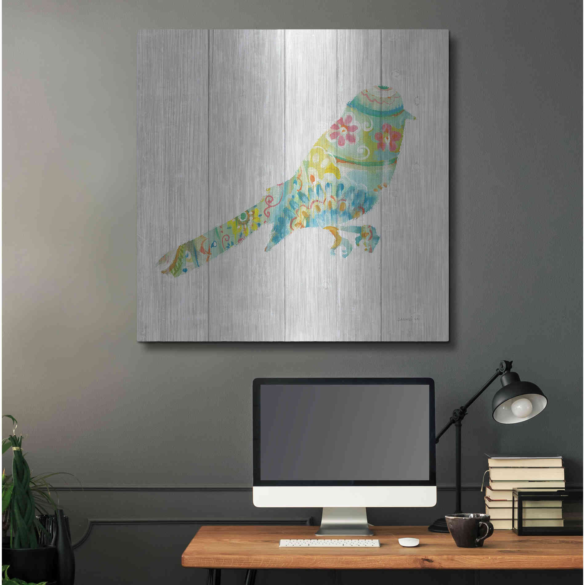 Luxe Metal Art 'Spring Dream Paisley X' by Danhui Nai, Metal Wall Art,36x36