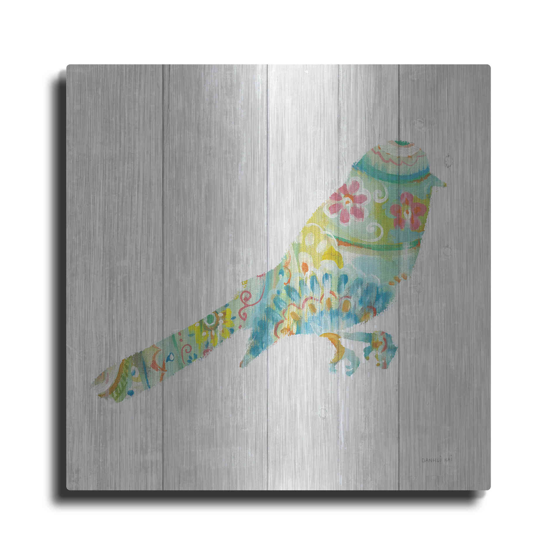 Luxe Metal Art 'Spring Dream Paisley X' by Danhui Nai, Metal Wall Art