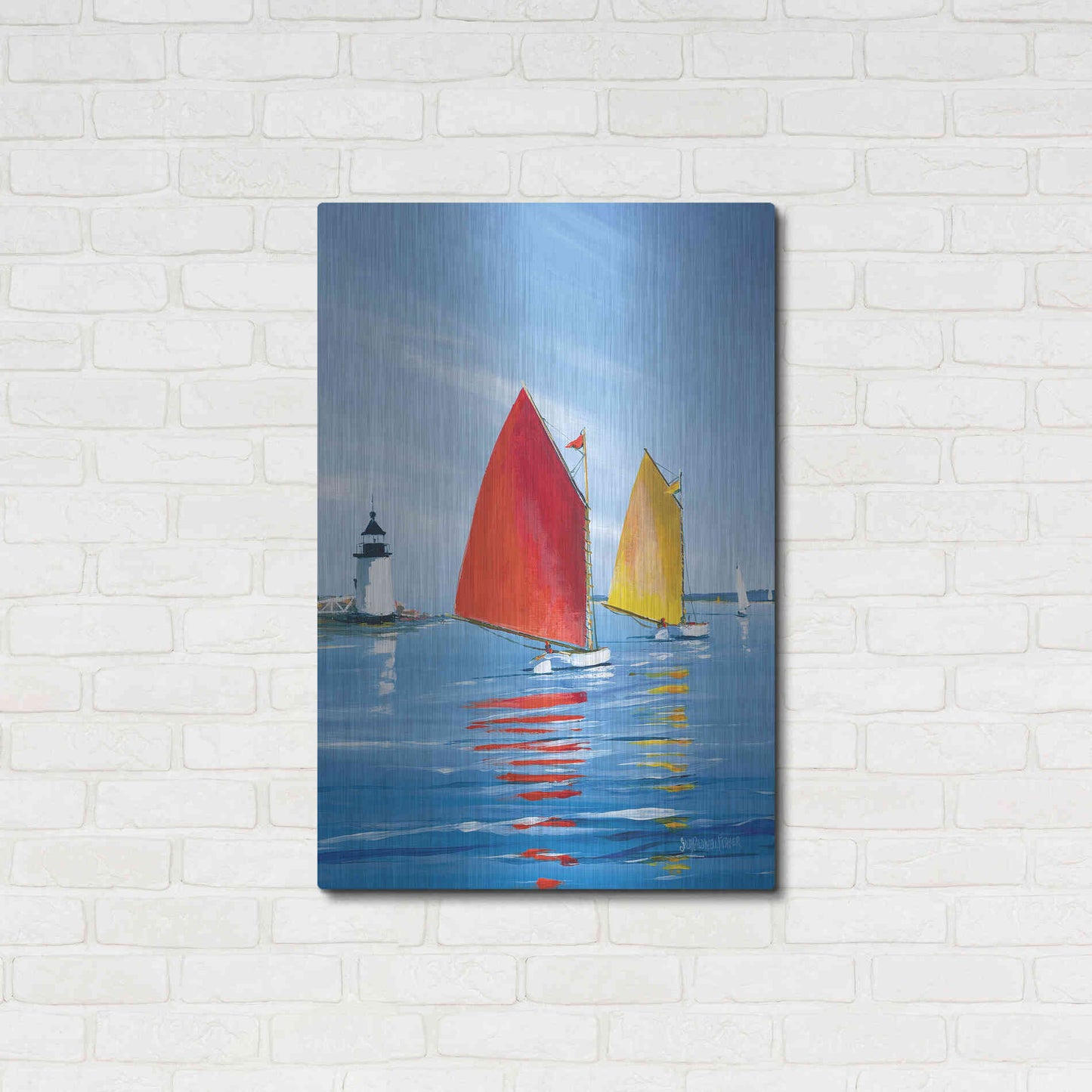 Luxe Metal Art  'Horizon Light'  by Sally Caldwell Fisher, Metal Wall Art,24x36