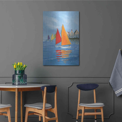 Luxe Metal Art  'Mariner’s Landing'  by Sally Caldwell Fisher, Metal Wall Art,24x36