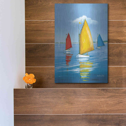 Luxe Metal Art  'Newport Regatta'  by Sally Caldwell Fisher, Metal Wall Art,12x16