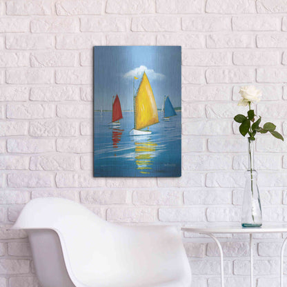 Luxe Metal Art  'Newport Regatta'  by Sally Caldwell Fisher, Metal Wall Art,16x24