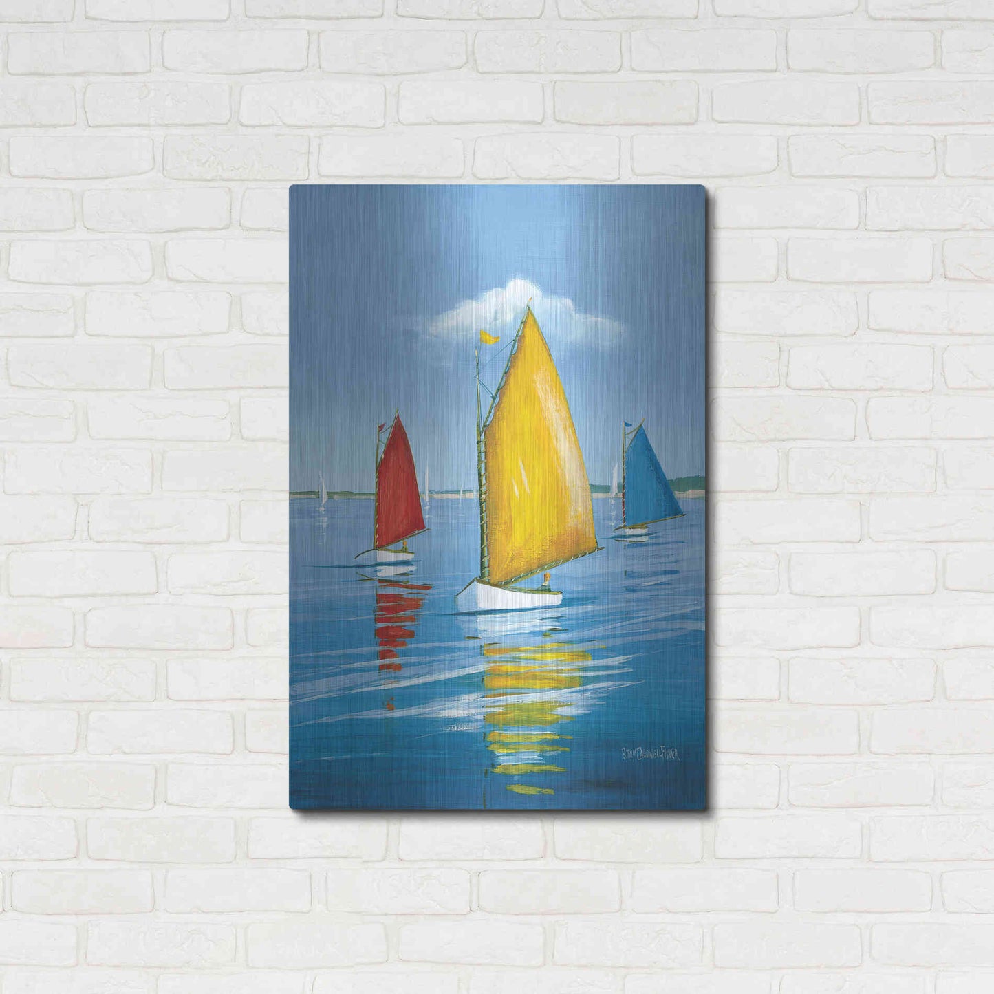 Luxe Metal Art  'Newport Regatta'  by Sally Caldwell Fisher, Metal Wall Art,24x36