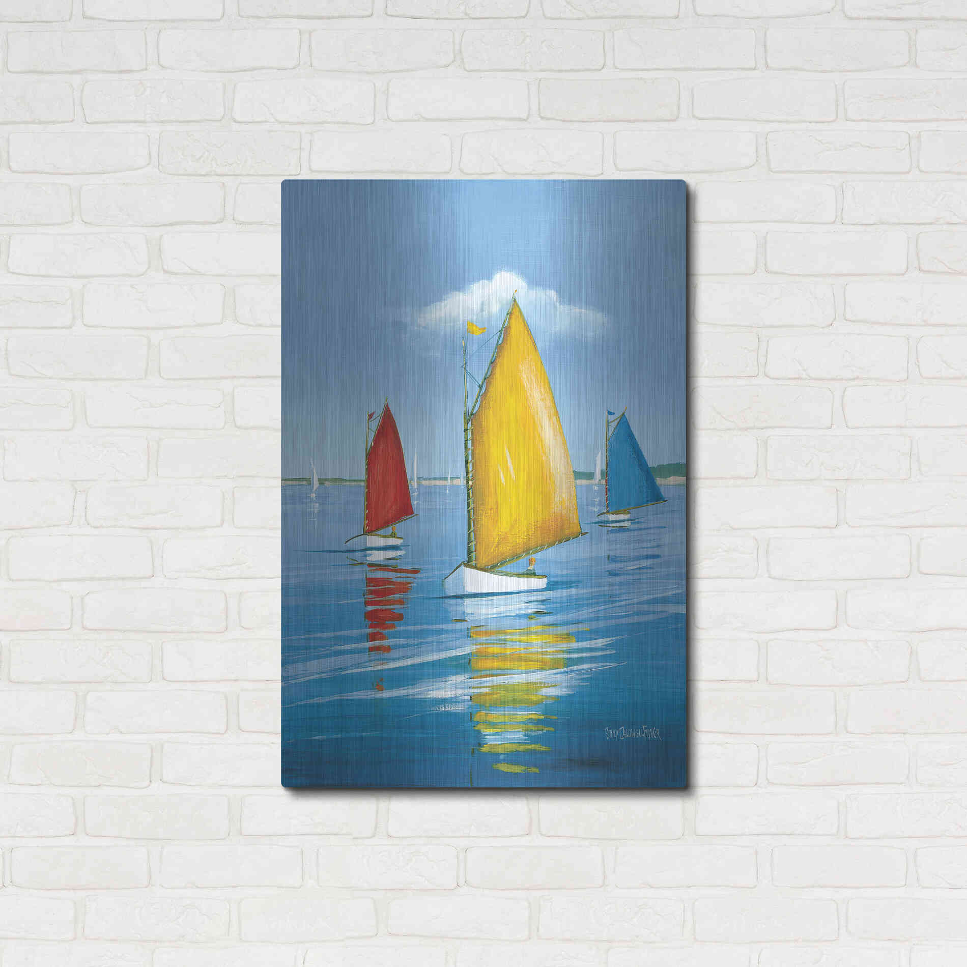 Luxe Metal Art  'Newport Regatta'  by Sally Caldwell Fisher, Metal Wall Art,24x36