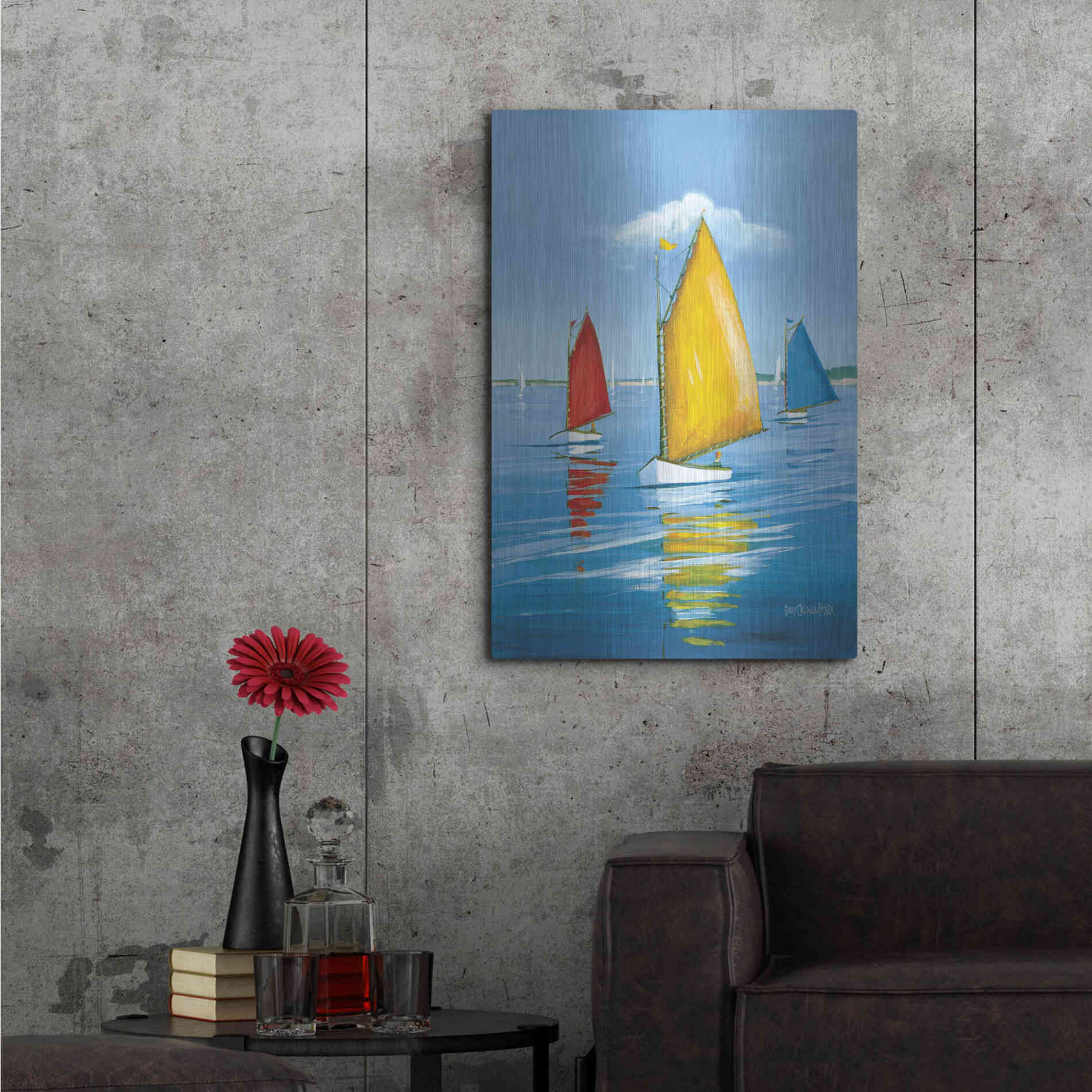 Luxe Metal Art  'Newport Regatta'  by Sally Caldwell Fisher, Metal Wall Art,24x36