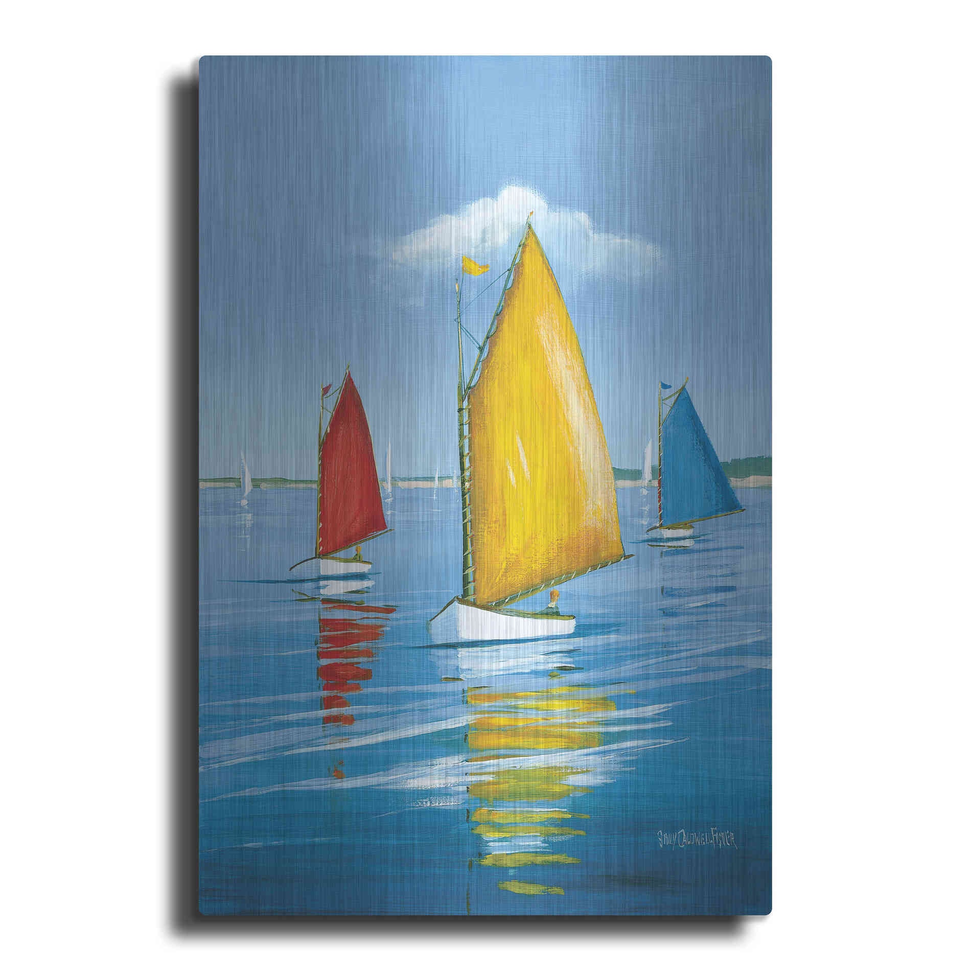 Luxe Metal Art  'Newport Regatta'  by Sally Caldwell Fisher, Metal Wall Art