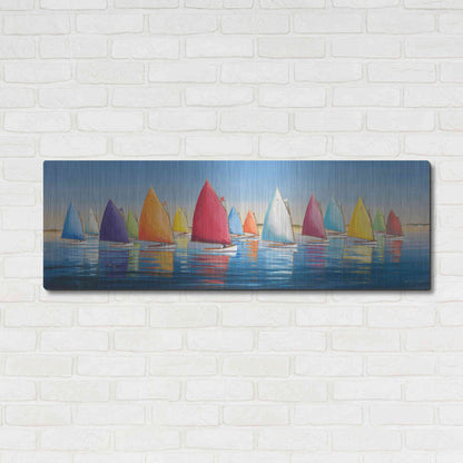 Luxe Metal Art  'Flying Colors'  by Sally Caldwell Fisher, Metal Wall Art,48x16