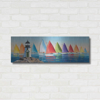 Luxe Metal Art  'After the Races'  by Sally Caldwell Fisher, Metal Wall Art,36x12