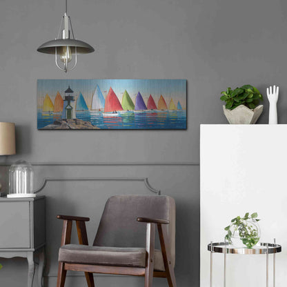 Luxe Metal Art  'After the Races'  by Sally Caldwell Fisher, Metal Wall Art,36x12