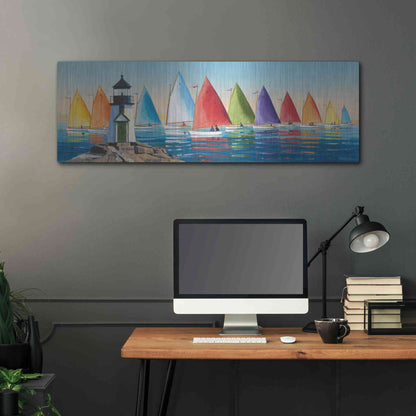 Luxe Metal Art  'After the Races'  by Sally Caldwell Fisher, Metal Wall Art,48x16