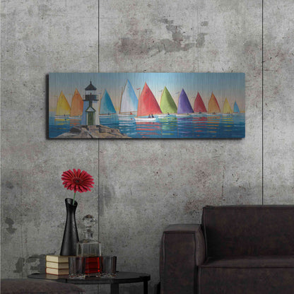 Luxe Metal Art  'After the Races'  by Sally Caldwell Fisher, Metal Wall Art,48x16