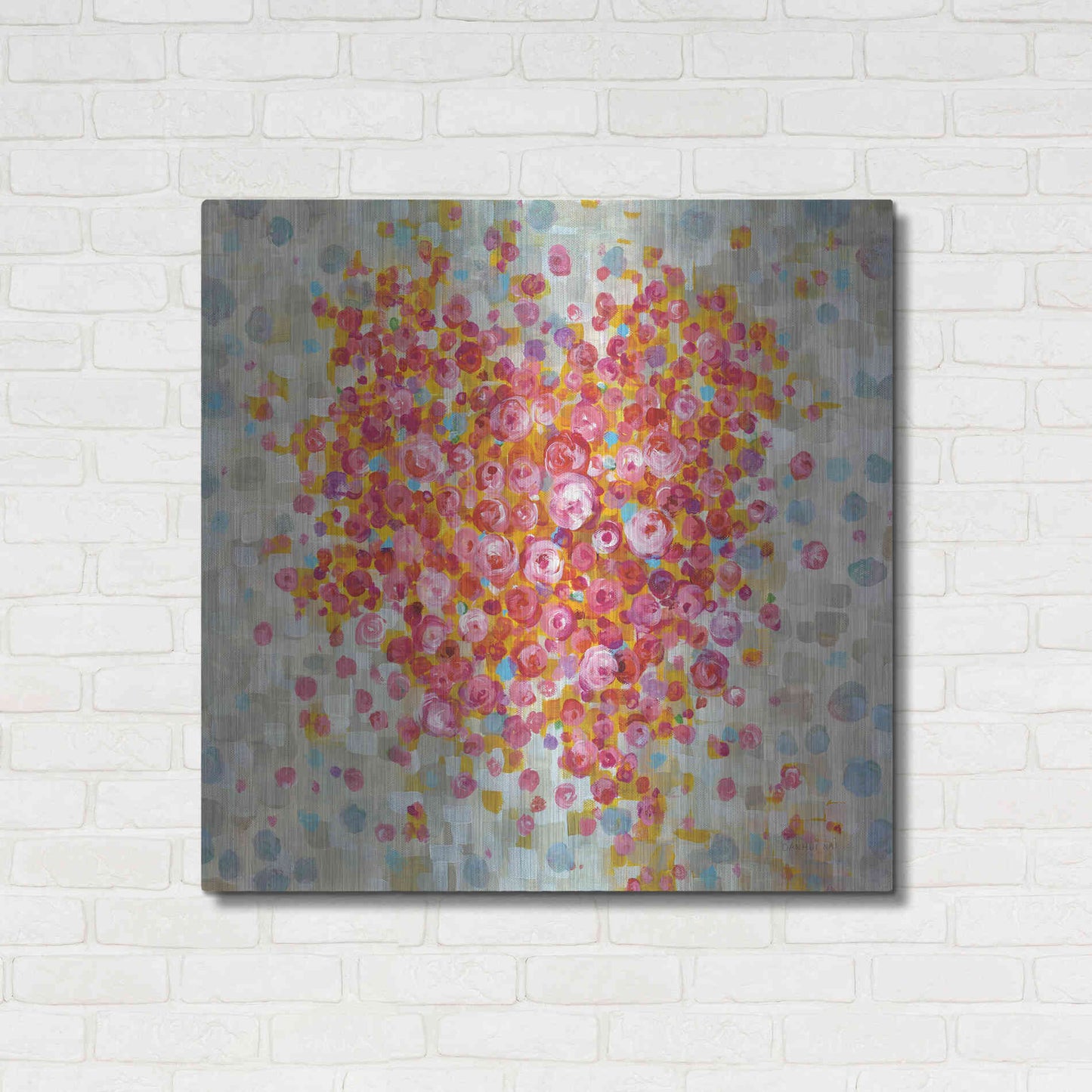 Luxe Metal Art 'Circle of Hearts' by Danhui Nai, Metal Wall Art,36x36