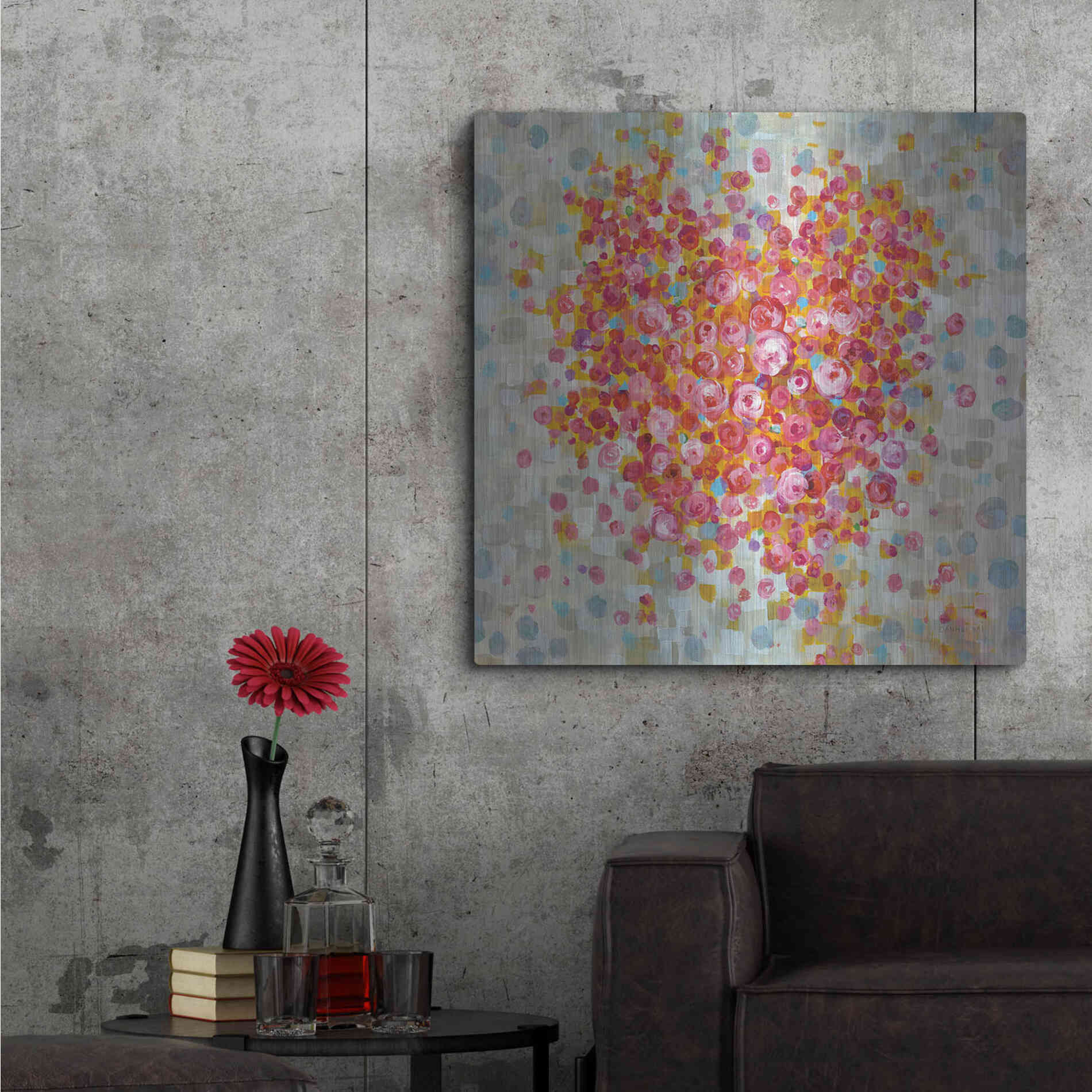 Luxe Metal Art 'Circle of Hearts' by Danhui Nai, Metal Wall Art,36x36