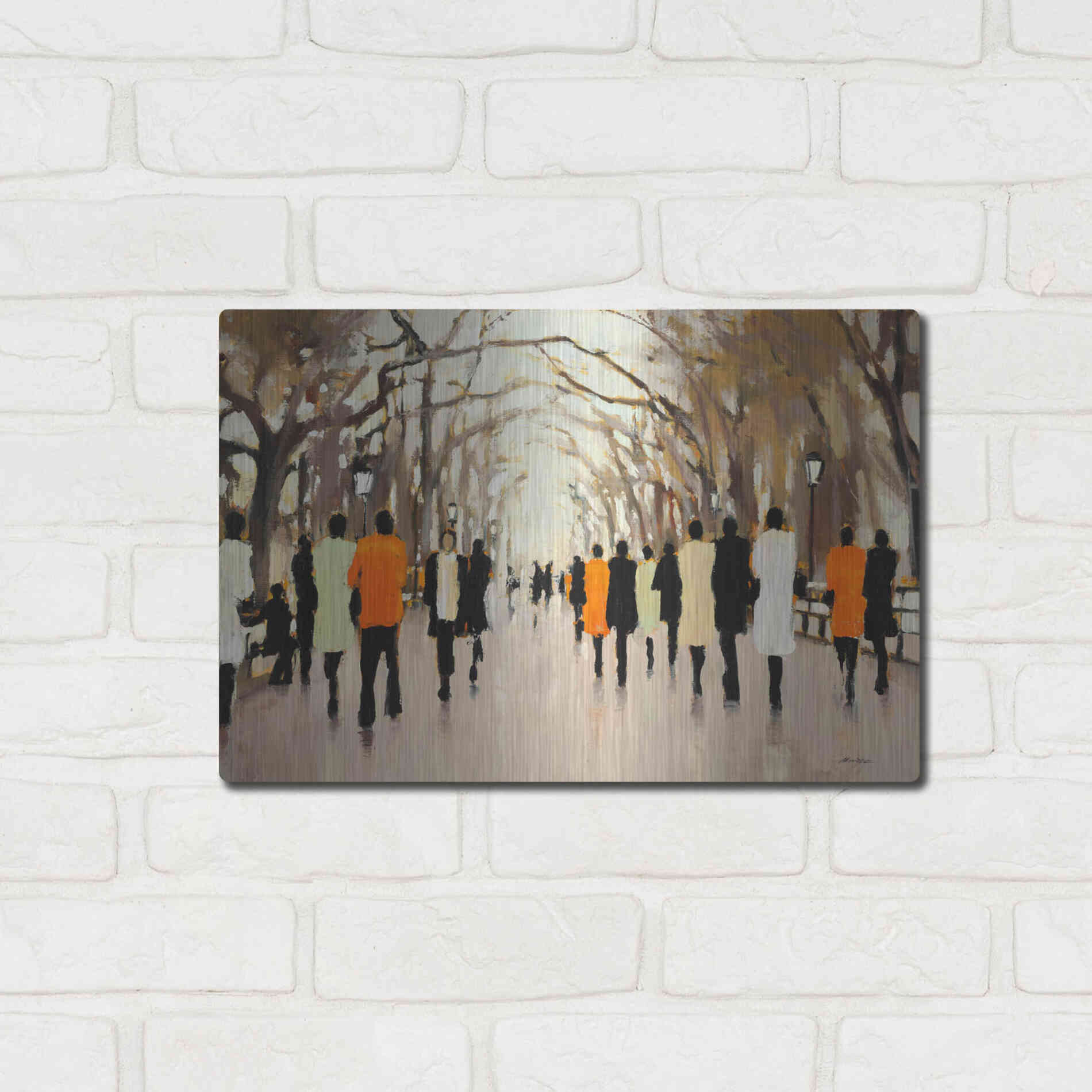 Luxe Metal Art  'Poet's Walk'  by Lorraine Christie, Metal Wall Art,16x12