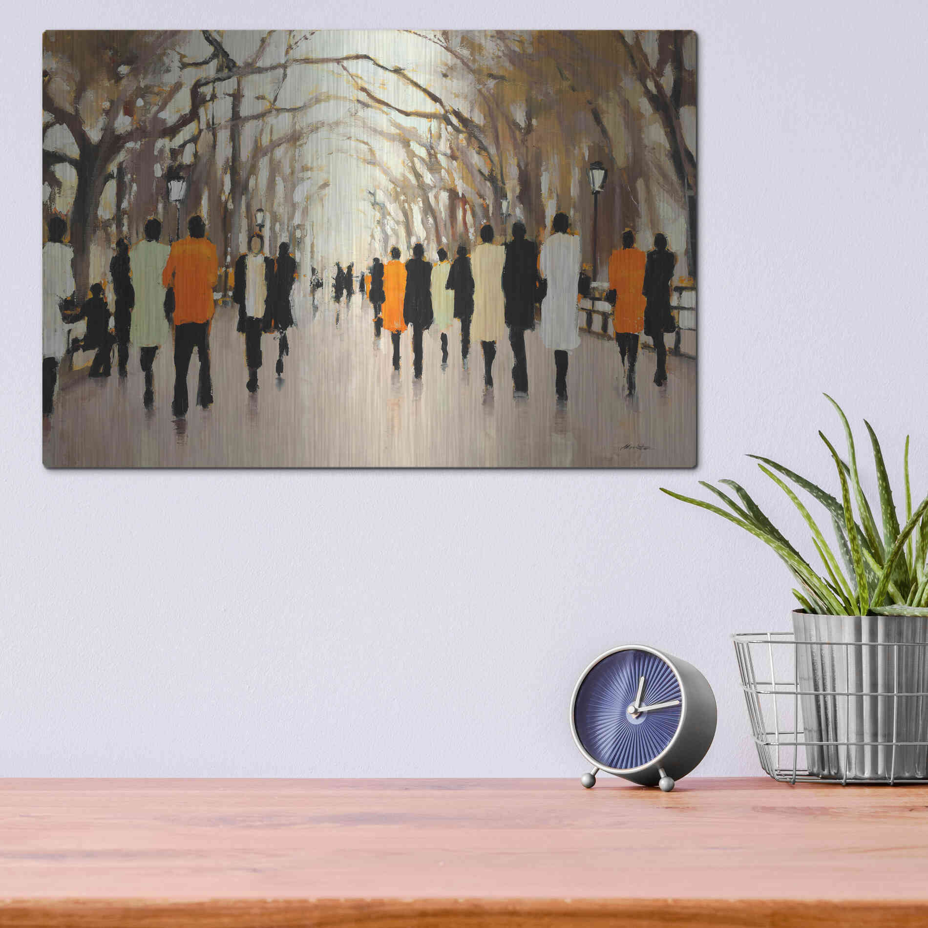 Luxe Metal Art  'Poet's Walk'  by Lorraine Christie, Metal Wall Art,16x12