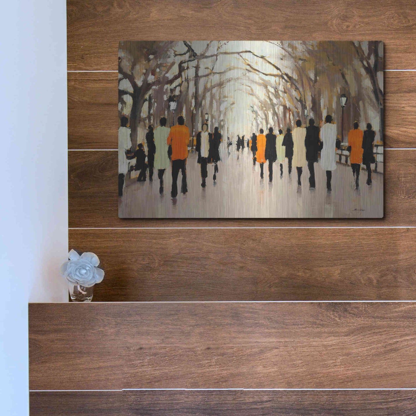 Luxe Metal Art  'Poet's Walk'  by Lorraine Christie, Metal Wall Art,16x12