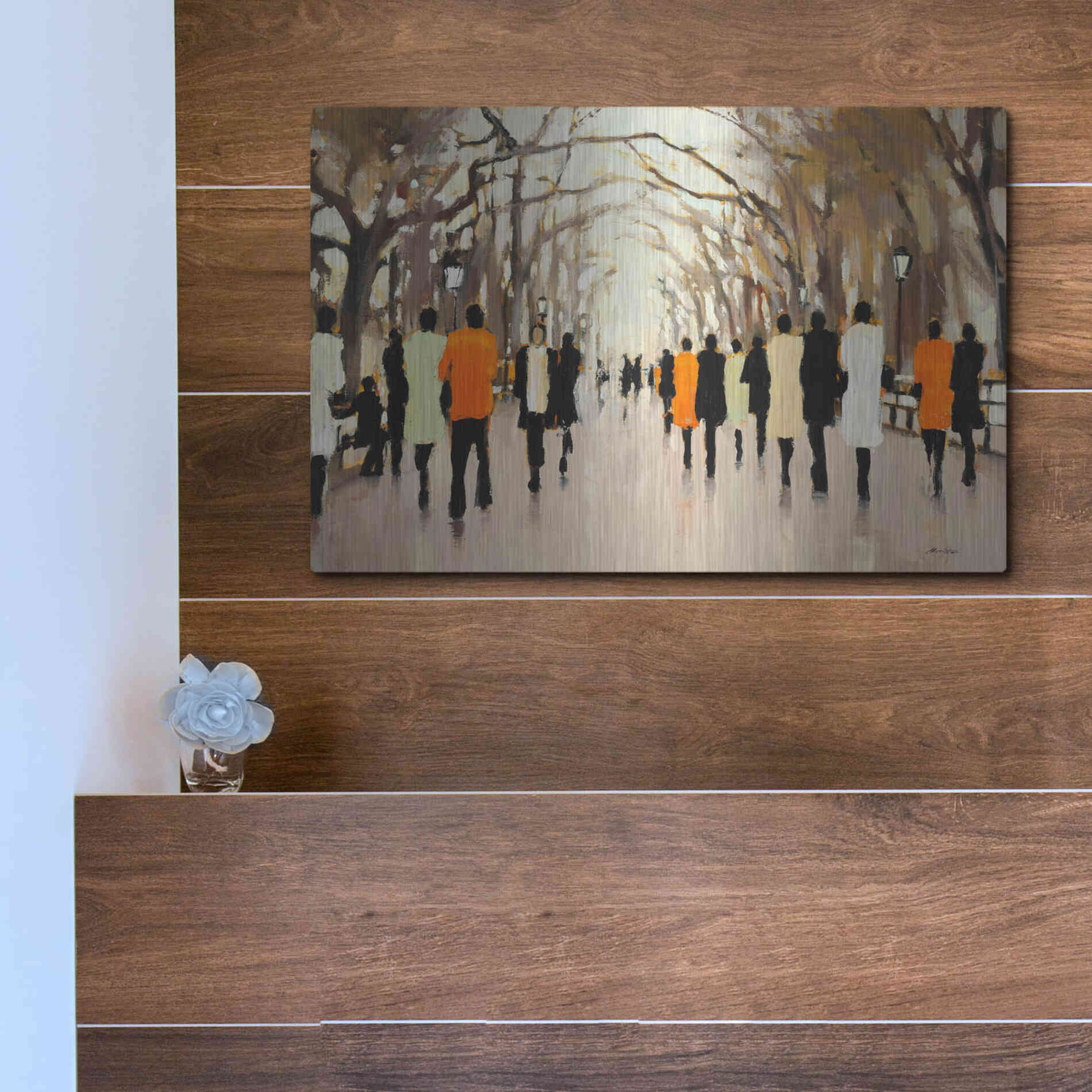 Luxe Metal Art  'Poet's Walk'  by Lorraine Christie, Metal Wall Art,16x12