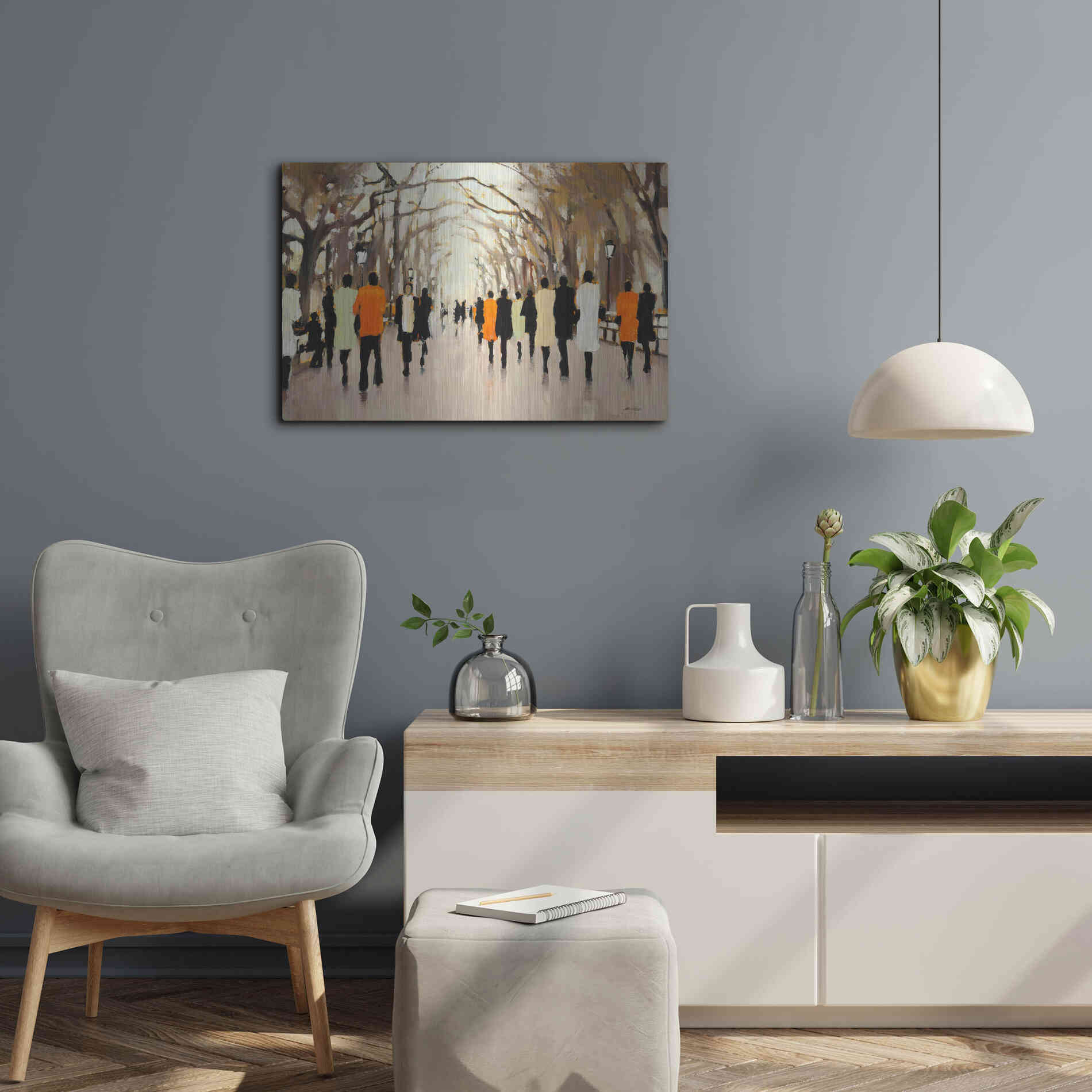 Luxe Metal Art  'Poet's Walk'  by Lorraine Christie, Metal Wall Art,24x16