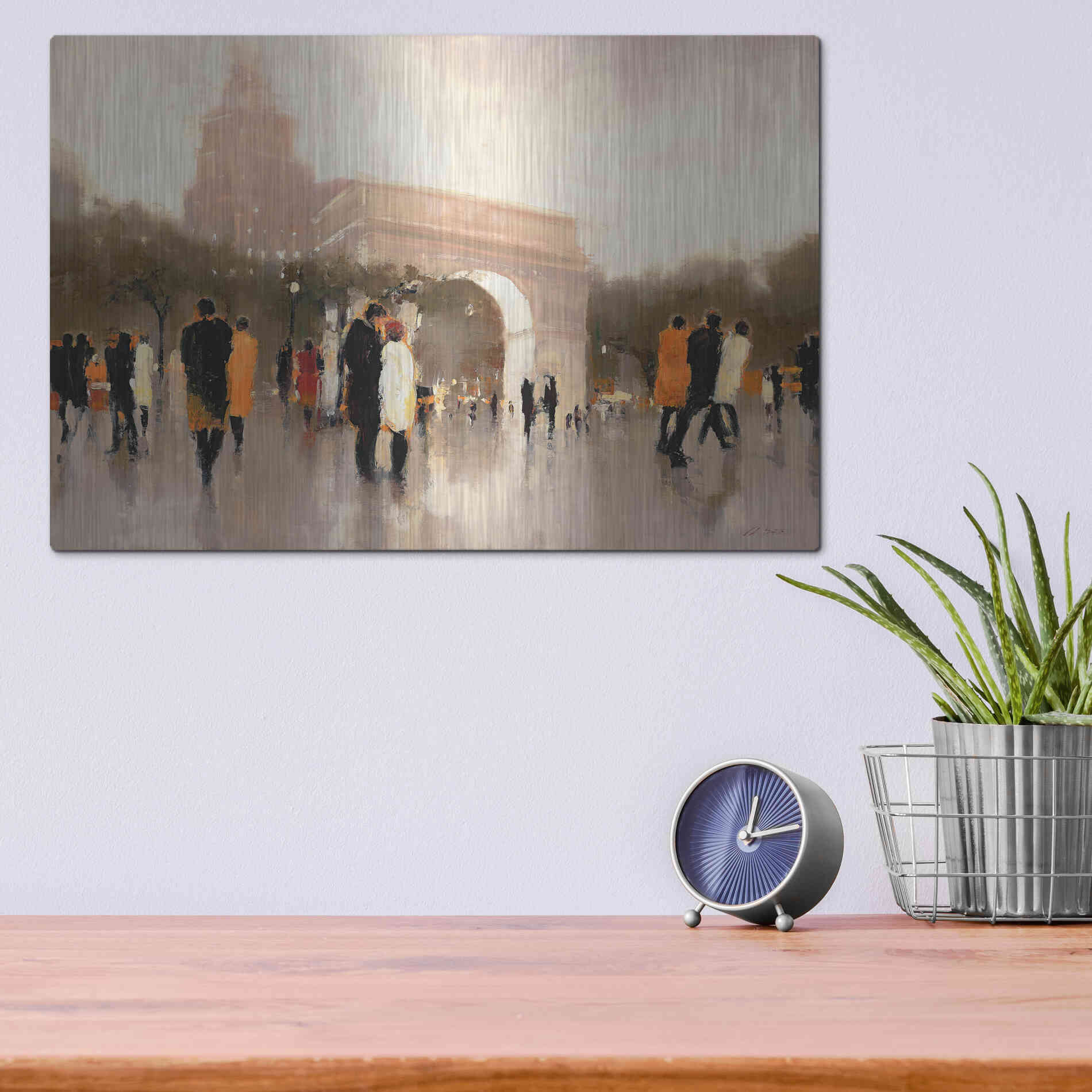 Luxe Metal Art  'Monumental Day'  by Lorraine Christie, Metal Wall Art,16x12