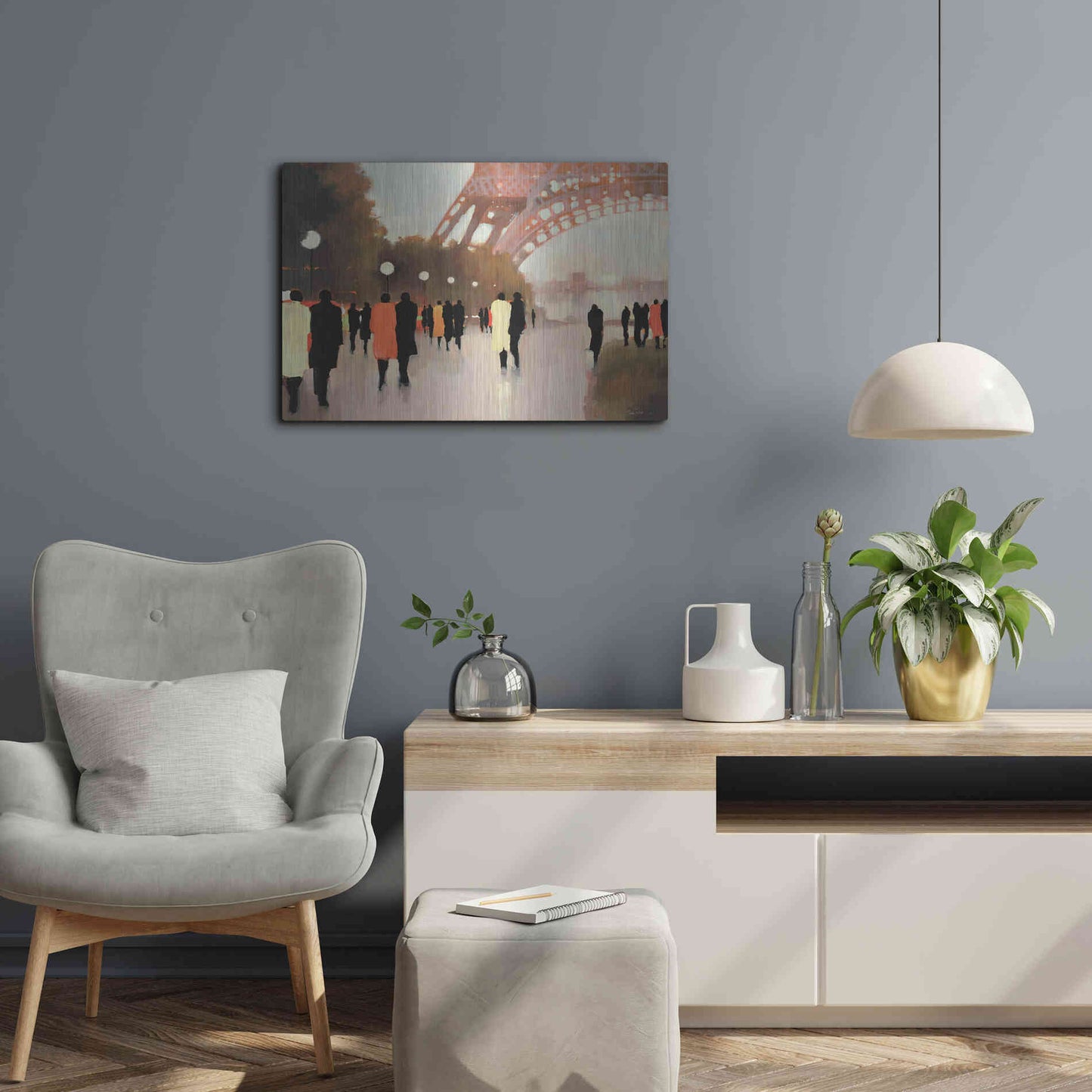Luxe Metal Art  'Paris Remembered'  by Lorraine Christie, Metal Wall Art,24x16