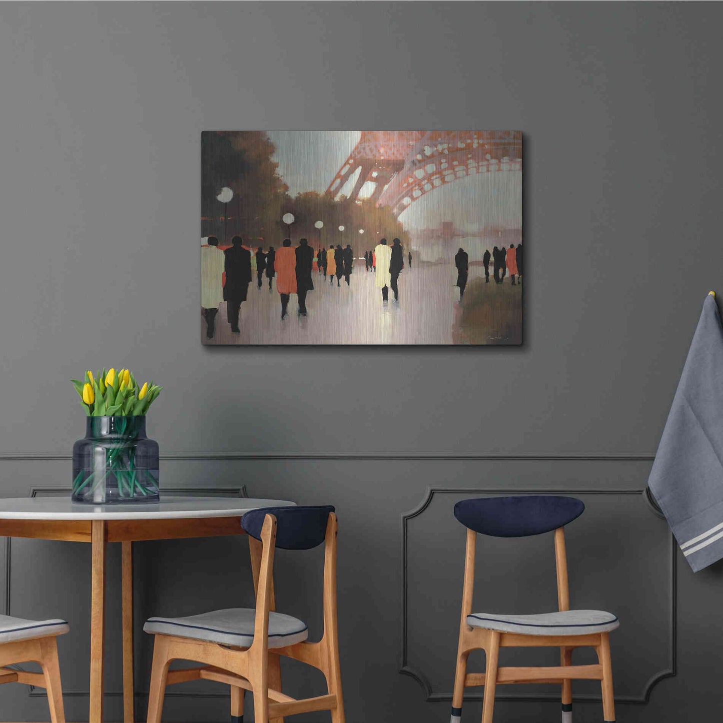 Luxe Metal Art  'Paris Remembered'  by Lorraine Christie, Metal Wall Art,36x24