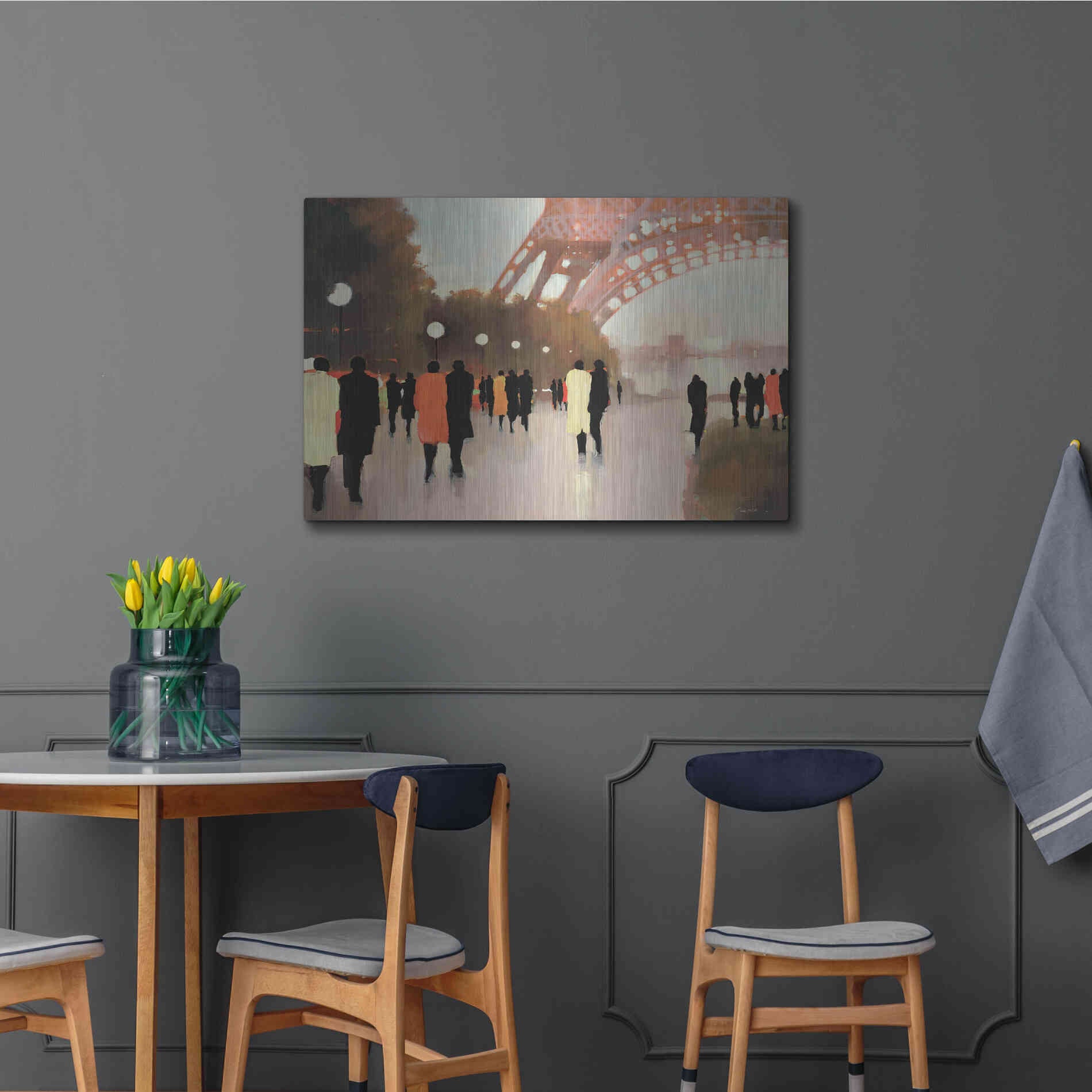 Luxe Metal Art  'Paris Remembered'  by Lorraine Christie, Metal Wall Art,36x24