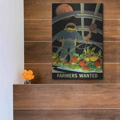 Luxe Metal Art 'Mars Explorer Series: Farmers Wanted' Metal Wall Art,12x16