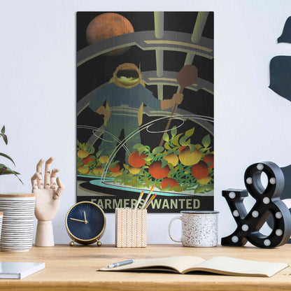 Luxe Metal Art 'Mars Explorer Series: Farmers Wanted' Metal Wall Art,12x16