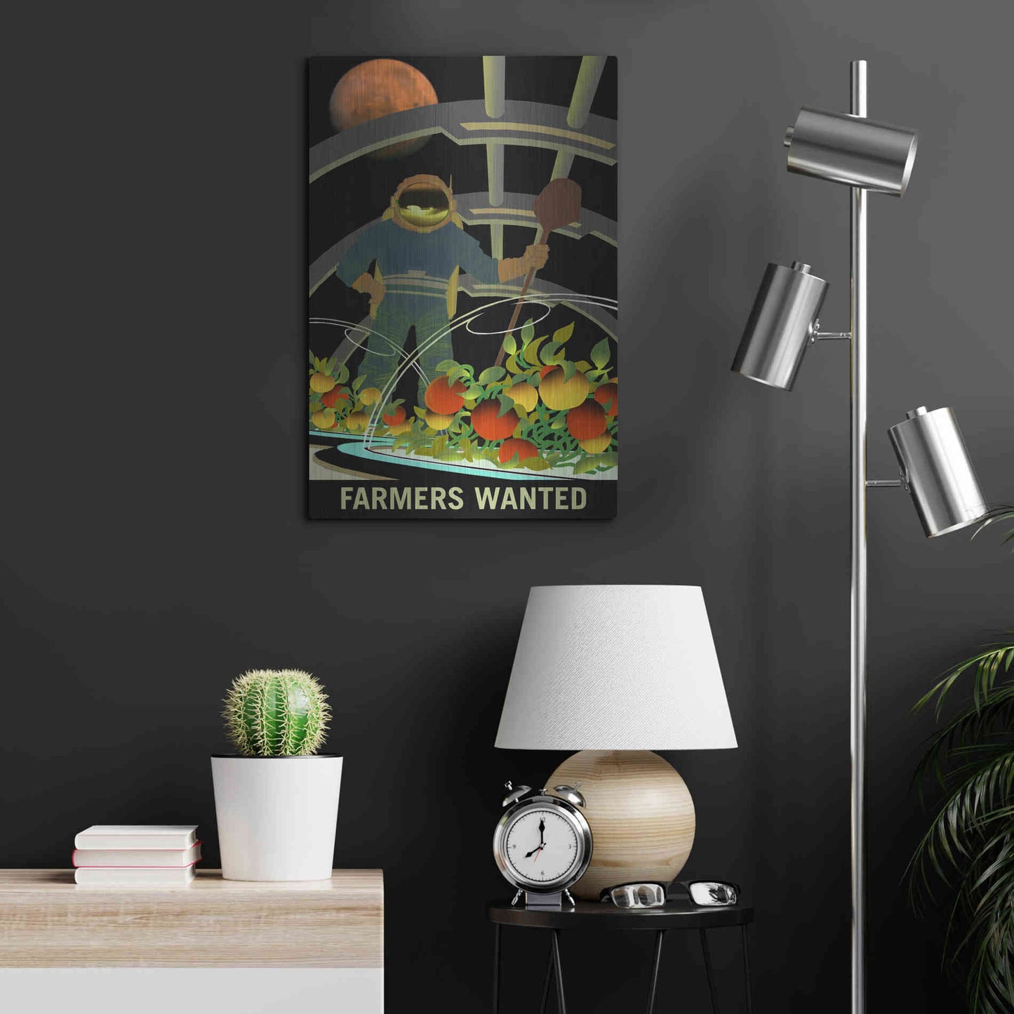 Luxe Metal Art 'Mars Explorer Series: Farmers Wanted' Metal Wall Art,16x24