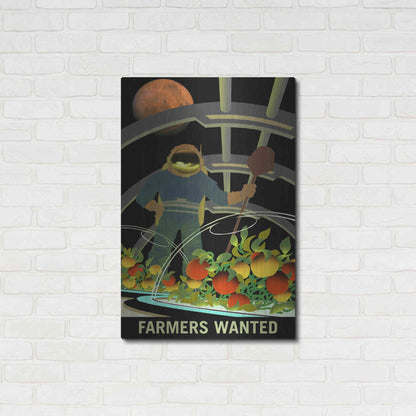 Luxe Metal Art 'Mars Explorer Series: Farmers Wanted' Metal Wall Art,24x36